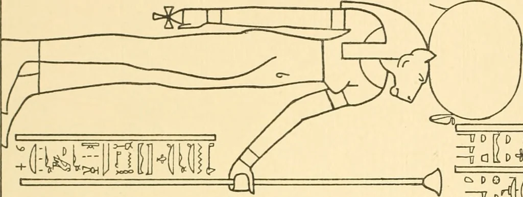 An illustration from Catalogue des monuments et inscriptions de l'Égypte antique / publié sous les auspices de S.A. Abbas II Helmi par la direction générale du Service des antiquités [de l'Égypte] ; par J. de Morgan, U. Bouriant, G. Legrain, G. Jéquier, A. Barsanti, 1894, leaf 381
