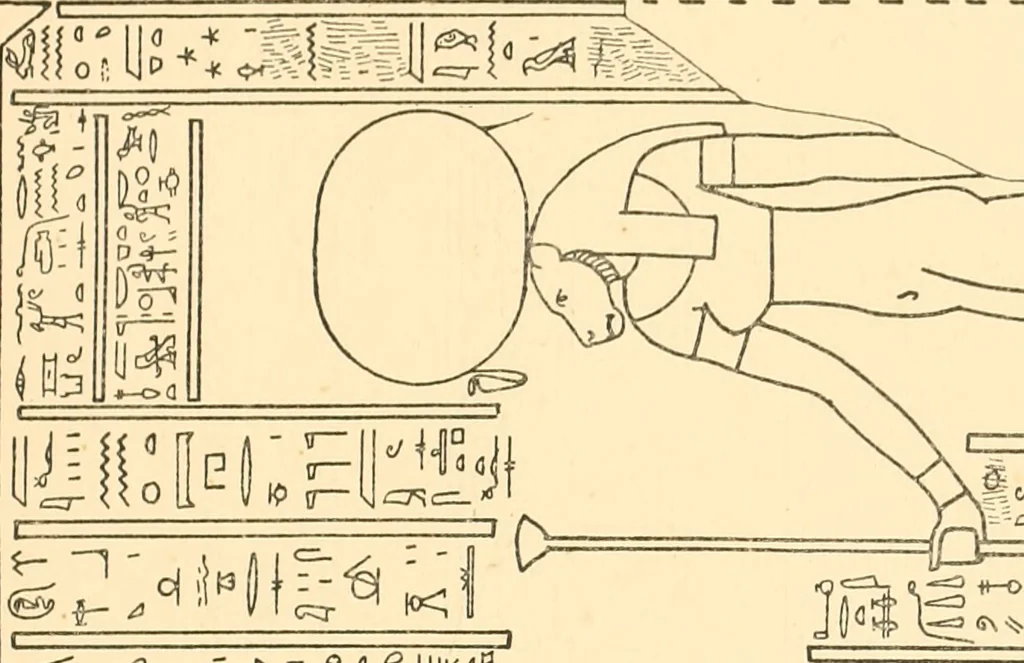 An illustration from Catalogue des monuments et inscriptions de l'Égypte antique / publié sous les auspices de S.A. Abbas II Helmi par la direction générale du Service des antiquités [de l'Égypte] ; par J. de Morgan, U. Bouriant, G. Legrain, G. Jéquier, A. Barsanti, 1894, leaf 388
