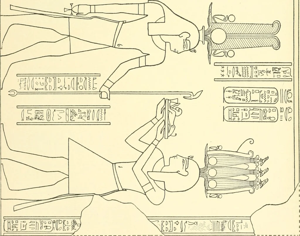 An illustration from Catalogue des monuments et inscriptions de l'Égypte antique / publié sous les auspices de S.A. Abbas II Helmi par la direction générale du Service des antiquités [de l'Égypte] ; par J. de Morgan, U. Bouriant, G. Legrain, G. Jéquier, A. Barsanti, 1894, leaf 39