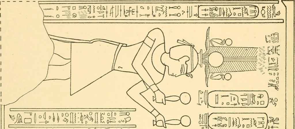 An illustration from Catalogue des monuments et inscriptions de l'Égypte antique / publié sous les auspices de S.A. Abbas II Helmi par la direction générale du Service des antiquités [de l'Égypte] ; par J. de Morgan, U. Bouriant, G. Legrain, G. Jéquier, A. Barsanti, 1894, leaf 391