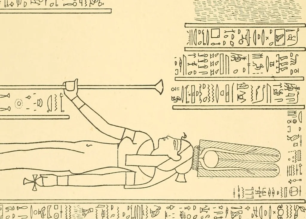 An illustration from Catalogue des monuments et inscriptions de l'Égypte antique / publié sous les auspices de S.A. Abbas II Helmi par la direction générale du Service des antiquités [de l'Égypte] ; par J. de Morgan, U. Bouriant, G. Legrain, G. Jéquier, A. Barsanti, 1894, leaf 391