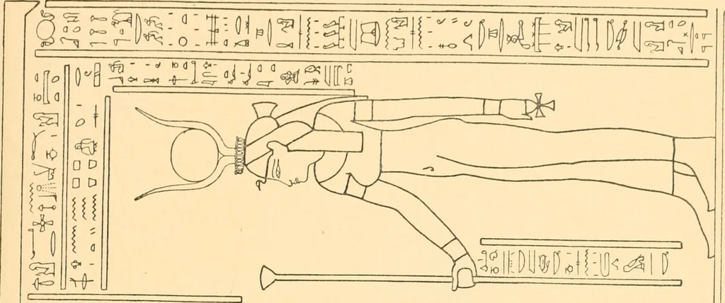 An illustration from Catalogue des monuments et inscriptions de l'Égypte antique / publié sous les auspices de S.A. Abbas II Helmi par la direction générale du Service des antiquités [de l'Égypte] ; par J. de Morgan, U. Bouriant, G. Legrain, G. Jéquier, A. Barsanti, 1894, leaf 394