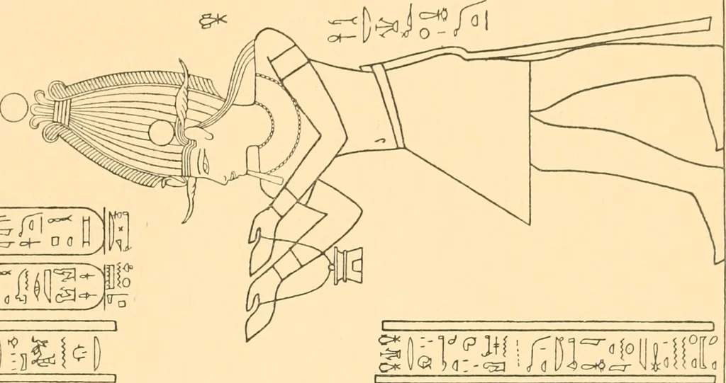An illustration from Catalogue des monuments et inscriptions de l'Égypte antique / publié sous les auspices de S.A. Abbas II Helmi par la direction générale du Service des antiquités [de l'Égypte] ; par J. de Morgan, U. Bouriant, G. Legrain, G. Jéquier, A. Barsanti, 1894, leaf 396