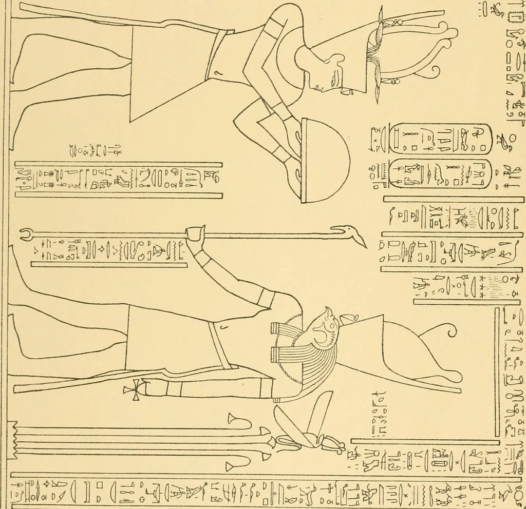 An illustration from Catalogue des monuments et inscriptions de l'Égypte antique / publié sous les auspices de S.A. Abbas II Helmi par la direction générale du Service des antiquités [de l'Égypte] ; par J. de Morgan, U. Bouriant, G. Legrain, G. Jéquier, A. Barsanti, 1894, leaf 397
