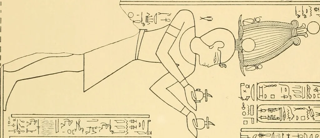 An illustration from Catalogue des monuments et inscriptions de l'Égypte antique / publié sous les auspices de S.A. Abbas II Helmi par la direction générale du Service des antiquités [de l'Égypte] ; par J. de Morgan, U. Bouriant, G. Legrain, G. Jéquier, A. Barsanti, 1894, leaf 403