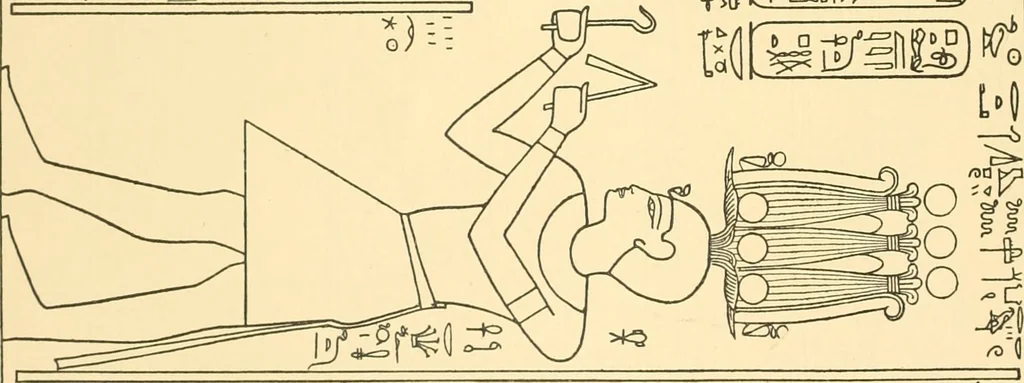 An illustration from Catalogue des monuments et inscriptions de l'Égypte antique / publié sous les auspices de S.A. Abbas II Helmi par la direction générale du Service des antiquités [de l'Égypte] ; par J. de Morgan, U. Bouriant, G. Legrain, G. Jéquier, A. Barsanti, 1894, leaf 405