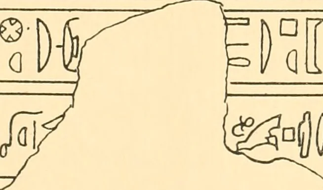 An illustration from Catalogue des monuments et inscriptions de l'Égypte antique / publié sous les auspices de S.A. Abbas II Helmi par la direction générale du Service des antiquités [de l'Égypte] ; par J. de Morgan, U. Bouriant, G. Legrain, G. Jéquier, A. Barsanti, 1894, leaf 408