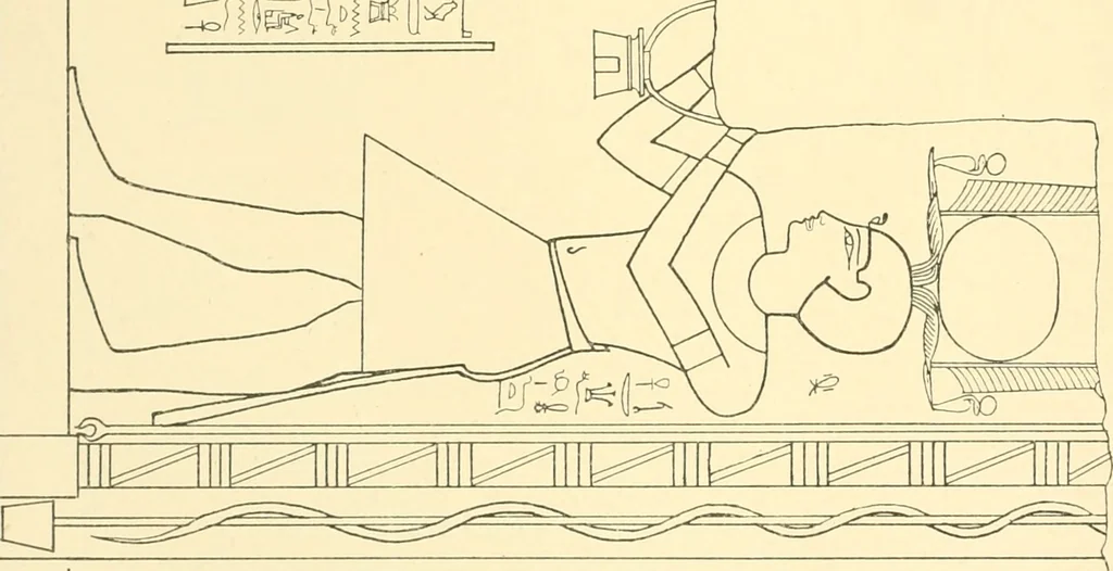 An illustration from Catalogue des monuments et inscriptions de l'Égypte antique / publié sous les auspices de S.A. Abbas II Helmi par la direction générale du Service des antiquités [de l'Égypte] ; par J. de Morgan, U. Bouriant, G. Legrain, G. Jéquier, A. Barsanti, 1894, leaf 51