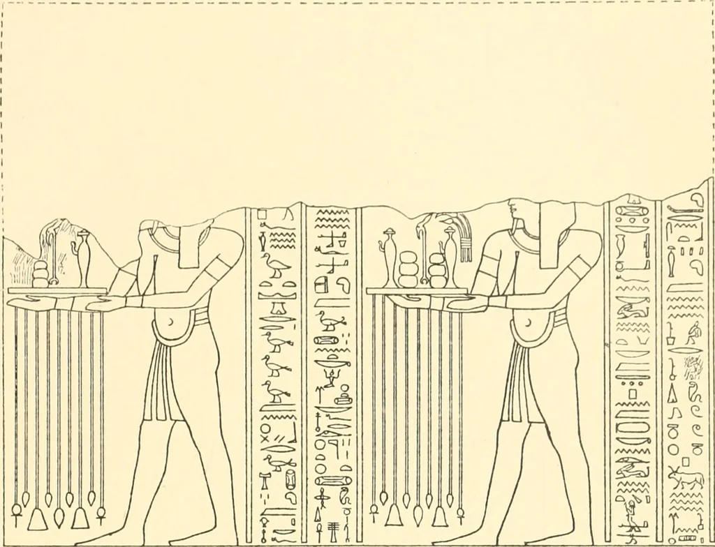 An illustration from Catalogue des monuments et inscriptions de l'Égypte antique / publié sous les auspices de S.A. Abbas II Helmi par la direction générale du Service des antiquités [de l'Égypte] ; par J. de Morgan, U. Bouriant, G. Legrain, G. Jéquier, A. Barsanti, 1894, leaf 54