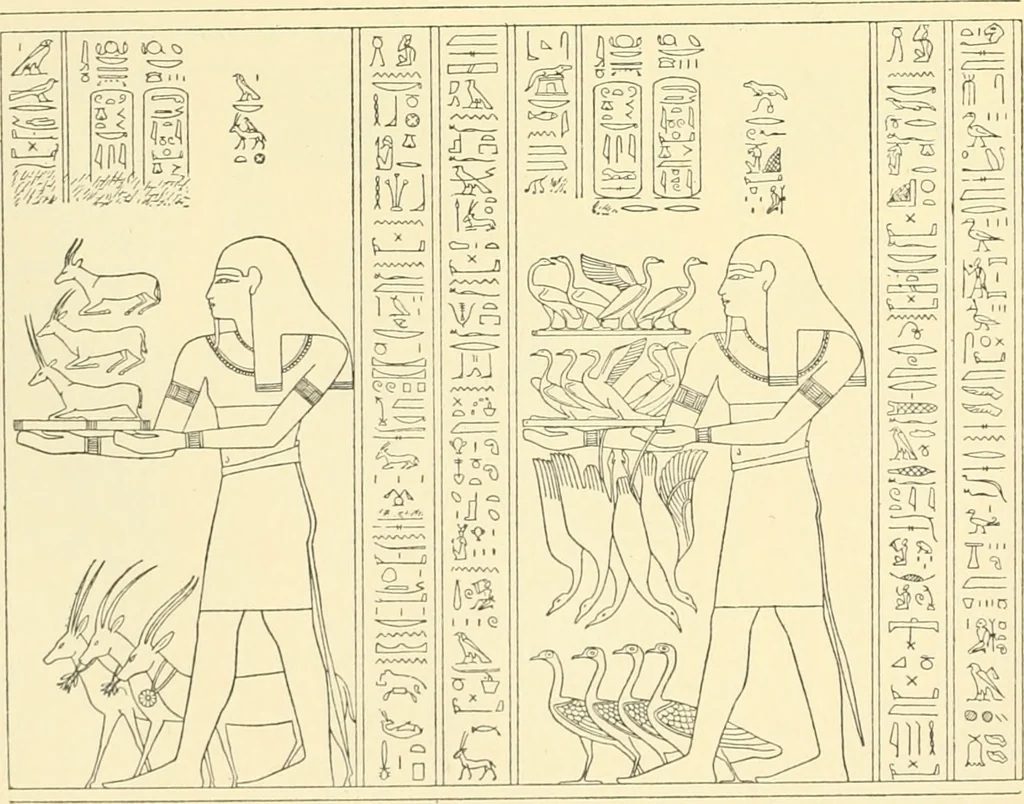 An illustration from Catalogue des monuments et inscriptions de l'Égypte antique / publié sous les auspices de S.A. Abbas II Helmi par la direction générale du Service des antiquités [de l'Égypte] ; par J. de Morgan, U. Bouriant, G. Legrain, G. Jéquier, A. Barsanti, 1894, leaf 83