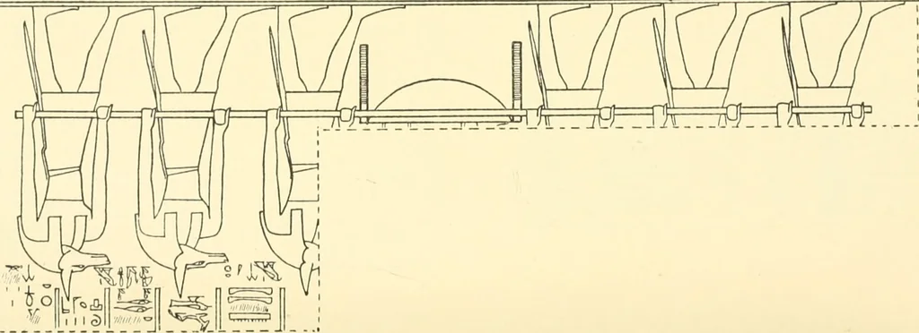 An illustration from Catalogue des monuments et inscriptions de l'Égypte antique / publié sous les auspices de S.A. Abbas II Helmi par la direction générale du Service des antiquités [de l'Égypte] ; par J. de Morgan, U. Bouriant, G. Legrain, G. Jéquier, A. Barsanti, 1894, leaf 85