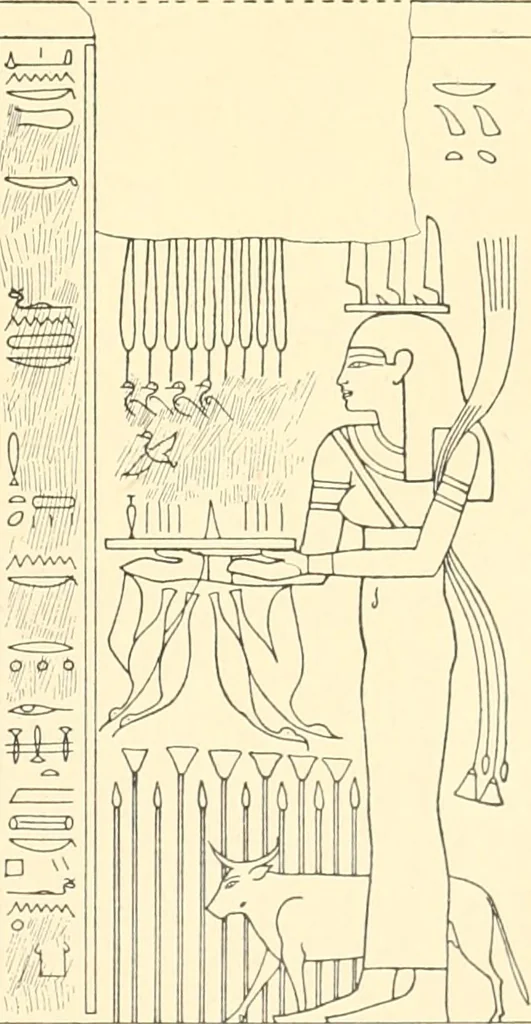 An illustration from Catalogue des monuments et inscriptions de l'Égypte antique / publié sous les auspices de S.A. Abbas II Helmi par la direction générale du Service des antiquités [de l'Égypte] ; par J. de Morgan, U. Bouriant, G. Legrain, G. Jéquier, A. Barsanti, 1894, leaf 94
