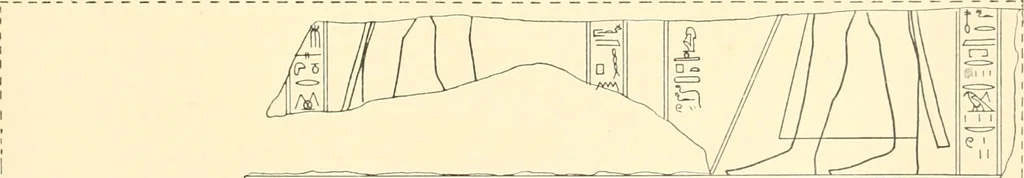 An illustration from Catalogue des monuments et inscriptions de l'Égypte antique / publié sous les auspices de S.A. Abbas II Helmi par la direction générale du Service des antiquités [de l'Égypte] ; par J. de Morgan, U. Bouriant, G. Legrain, G. Jéquier, A. Barsanti, 1894, leaf 96