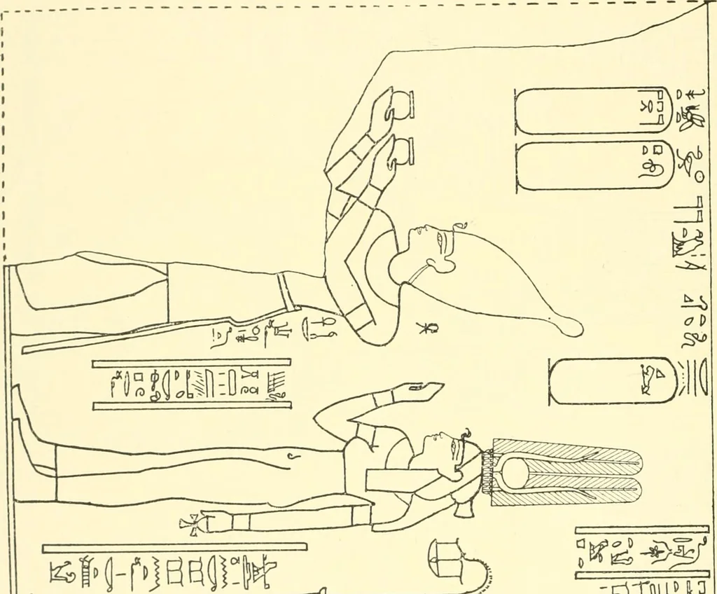 An illustration from Catalogue des monuments et inscriptions de l'Égypte antique / publié sous les auspices de S.A. Abbas II Helmi par la direction générale du Service des antiquités [de l'Égypte] ; par J. de Morgan, U. Bouriant, G. Legrain, G. Jéquier, A. Barsanti, 1894, leaf 103