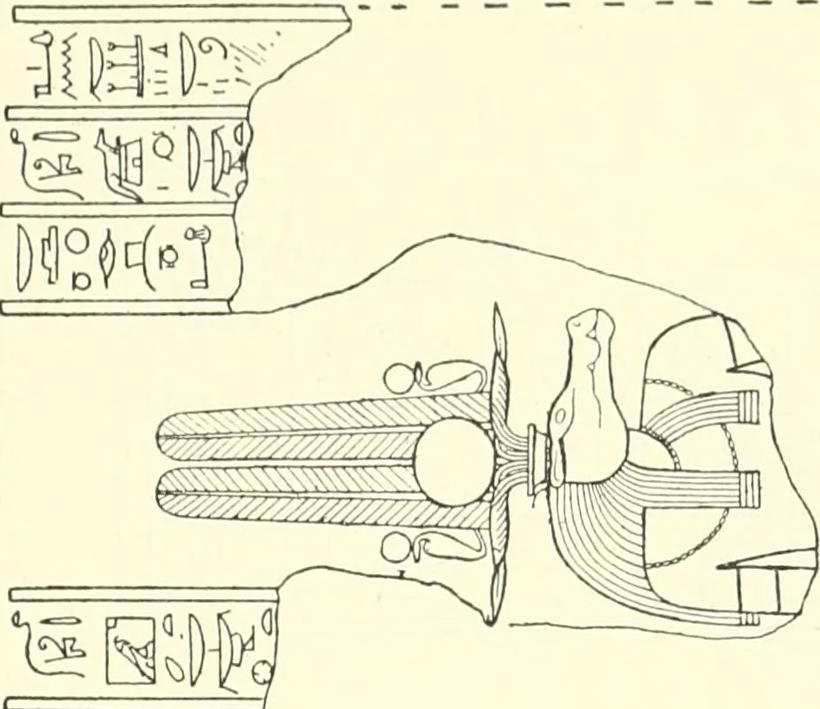 An illustration from Catalogue des monuments et inscriptions de l'Égypte antique / publié sous les auspices de S.A. Abbas II Helmi par la direction générale du Service des antiquités [de l'Égypte] ; par J. de Morgan, U. Bouriant, G. Legrain, G. Jéquier, A. Barsanti, 1894, leaf 104