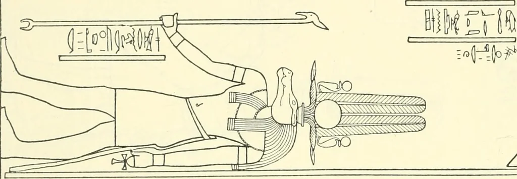 An illustration from Catalogue des monuments et inscriptions de l'Égypte antique / publié sous les auspices de S.A. Abbas II Helmi par la direction générale du Service des antiquités [de l'Égypte] ; par J. de Morgan, U. Bouriant, G. Legrain, G. Jéquier, A. Barsanti, 1894, leaf 109
