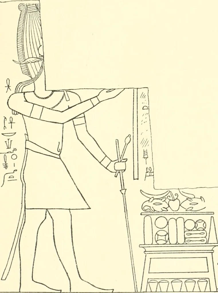 An illustration from Catalogue des monuments et inscriptions de l'Égypte antique / publié sous les auspices de S.A. Abbas II Helmi par la direction générale du Service des antiquités [de l'Égypte] ; par J. de Morgan, U. Bouriant, G. Legrain, G. Jéquier, A. Barsanti, 1894, leaf 116