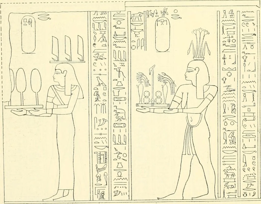 An illustration from Catalogue des monuments et inscriptions de l'Égypte antique / publié sous les auspices de S.A. Abbas II Helmi par la direction générale du Service des antiquités [de l'Égypte] ; par J. de Morgan, U. Bouriant, G. Legrain, G. Jéquier, A. Barsanti, 1894, leaf 121
