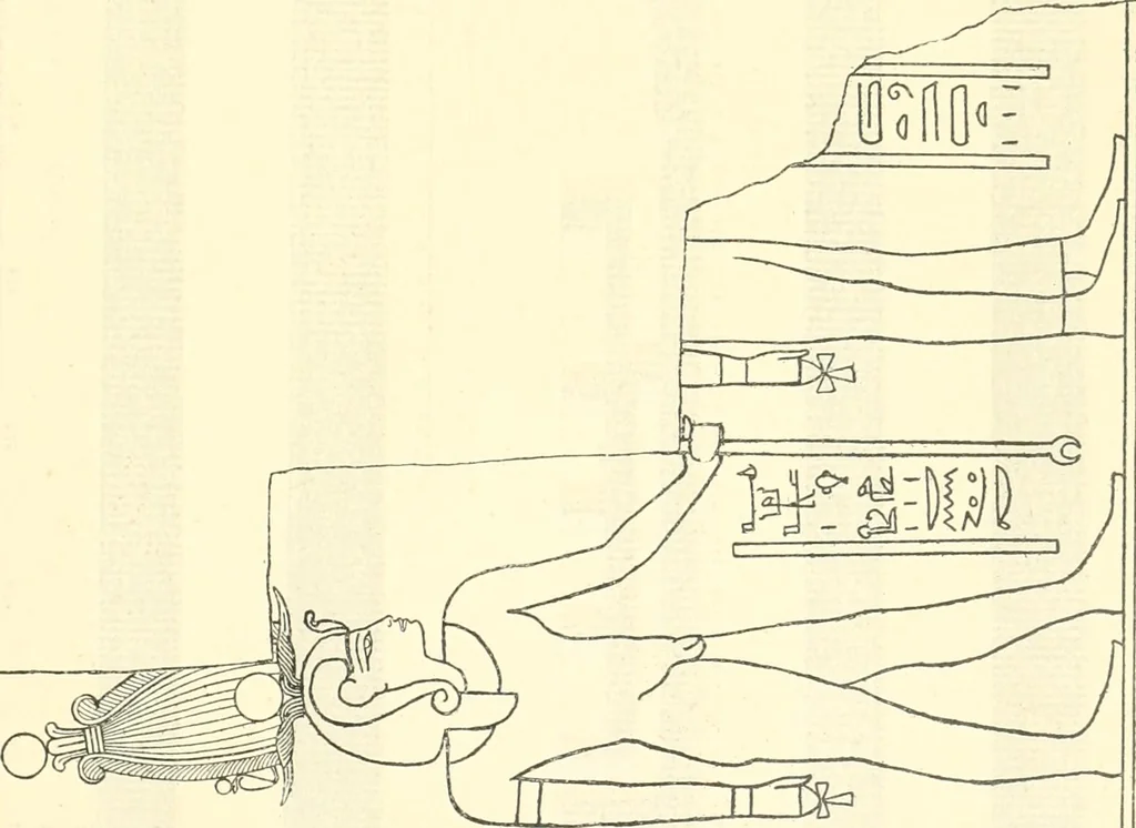 An illustration from Catalogue des monuments et inscriptions de l'Égypte antique / publié sous les auspices de S.A. Abbas II Helmi par la direction générale du Service des antiquités [de l'Égypte] ; par J. de Morgan, U. Bouriant, G. Legrain, G. Jéquier, A. Barsanti, 1894, leaf 126
