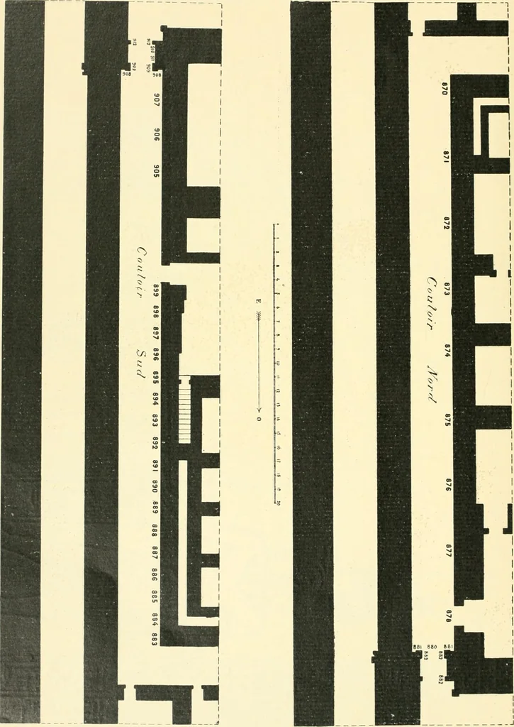 An illustration from Catalogue des monuments et inscriptions de l'Égypte antique / publié sous les auspices de S.A. Abbas II Helmi par la direction générale du Service des antiquités [de l'Égypte] ; par J. de Morgan, U. Bouriant, G. Legrain, G. Jéquier, A. Barsanti, 1894, leaf 127