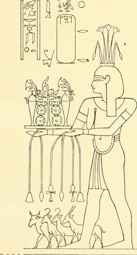 An illustration from Catalogue des monuments et inscriptions de l'Égypte antique / publié sous les auspices de S.A. Abbas II Helmi par la direction générale du Service des antiquités [de l'Égypte] ; par J. de Morgan, U. Bouriant, G. Legrain, G. Jéquier, A. Barsanti, 1894, leaf 13