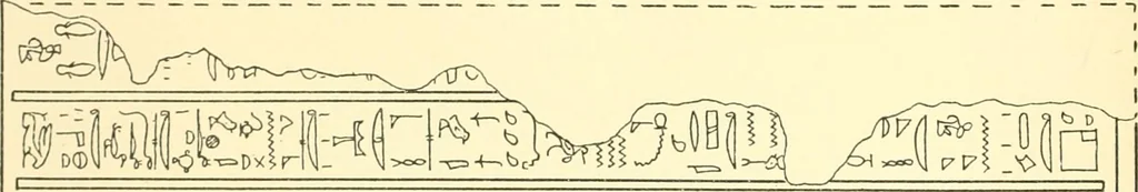 An illustration from Catalogue des monuments et inscriptions de l'Égypte antique / publié sous les auspices de S.A. Abbas II Helmi par la direction générale du Service des antiquités [de l'Égypte] ; par J. de Morgan, U. Bouriant, G. Legrain, G. Jéquier, A. Barsanti, 1894, leaf 15