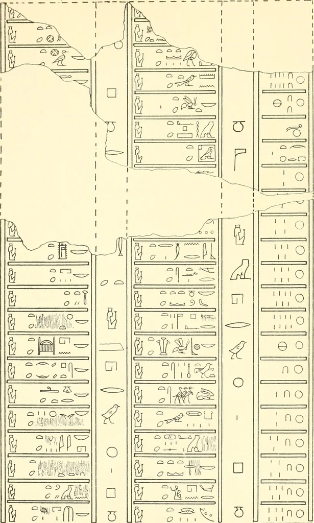 An illustration from Catalogue des monuments et inscriptions de l'Égypte antique / publié sous les auspices de S.A. Abbas II Helmi par la direction générale du Service des antiquités [de l'Égypte] ; par J. de Morgan, U. Bouriant, G. Legrain, G. Jéquier, A. Barsanti, 1894, leaf 18