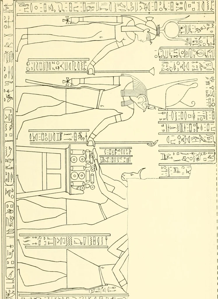 An illustration from Catalogue des monuments et inscriptions de l'Égypte antique / publié sous les auspices de S.A. Abbas II Helmi par la direction générale du Service des antiquités [de l'Égypte] ; par J. de Morgan, U. Bouriant, G. Legrain, G. Jéquier, A. Barsanti, 1894, leaf 23
