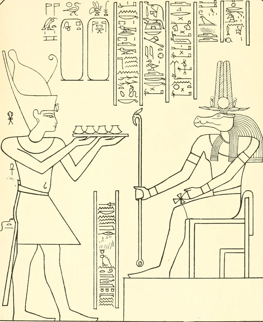 An illustration from Catalogue des monuments et inscriptions de l'Égypte antique / publié sous les auspices de S.A. Abbas II Helmi par la direction générale du Service des antiquités [de l'Égypte] ; par J. de Morgan, U. Bouriant, G. Legrain, G. Jéquier, A. Barsanti, 1894, leaf 28