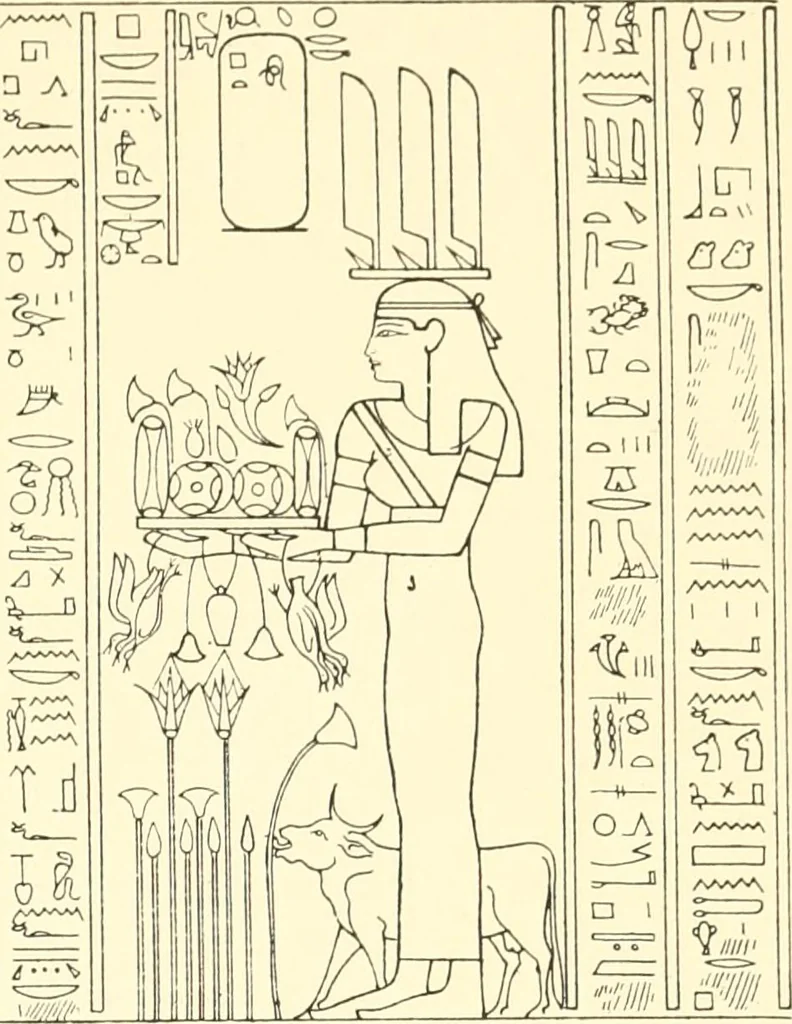 An illustration from Catalogue des monuments et inscriptions de l'Égypte antique / publié sous les auspices de S.A. Abbas II Helmi par la direction générale du Service des antiquités [de l'Égypte] ; par J. de Morgan, U. Bouriant, G. Legrain, G. Jéquier, A. Barsanti, 1894, leaf 34