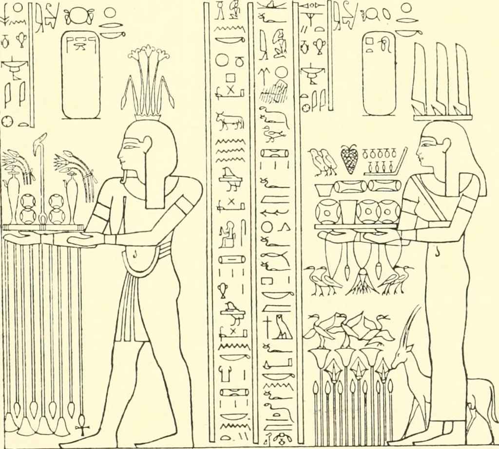 An illustration from Catalogue des monuments et inscriptions de l'Égypte antique / publié sous les auspices de S.A. Abbas II Helmi par la direction générale du Service des antiquités [de l'Égypte] ; par J. de Morgan, U. Bouriant, G. Legrain, G. Jéquier, A. Barsanti, 1894, leaf 34