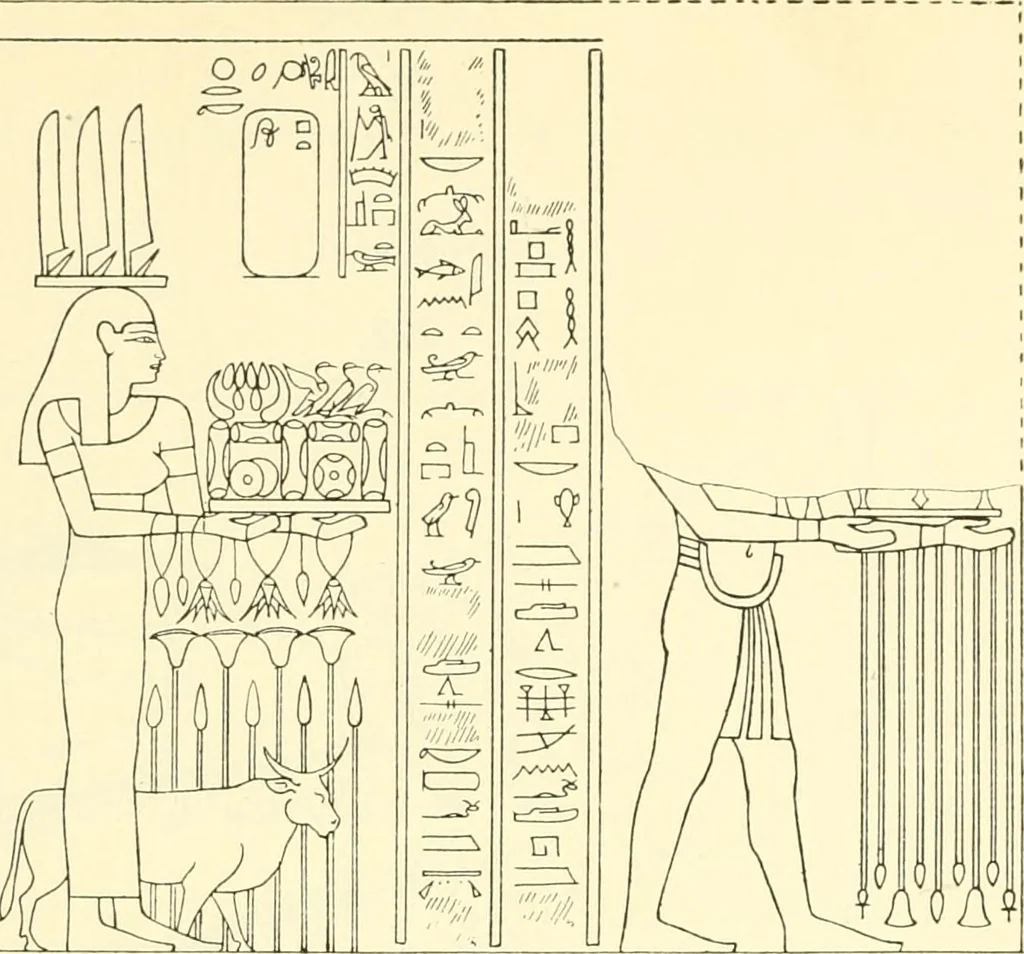 An illustration from Catalogue des monuments et inscriptions de l'Égypte antique / publié sous les auspices de S.A. Abbas II Helmi par la direction générale du Service des antiquités [de l'Égypte] ; par J. de Morgan, U. Bouriant, G. Legrain, G. Jéquier, A. Barsanti, 1894, leaf 39