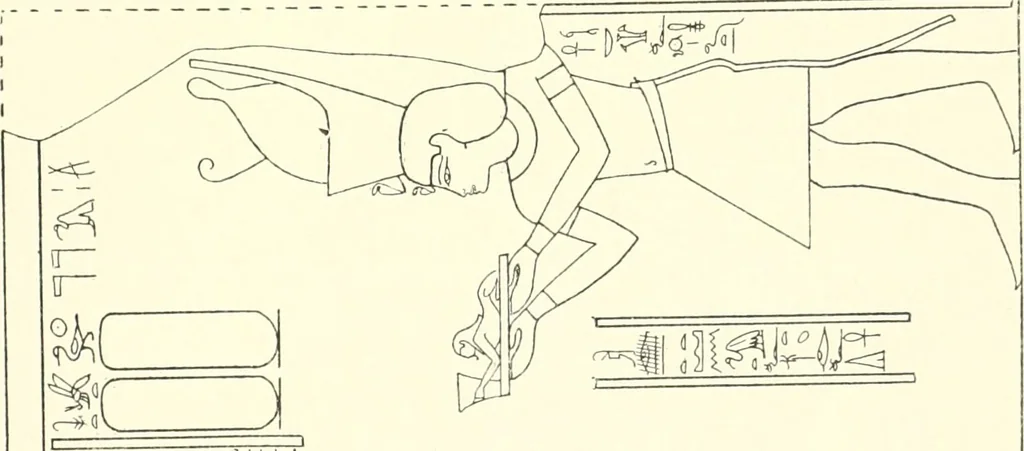 An illustration from Catalogue des monuments et inscriptions de l'Égypte antique / publié sous les auspices de S.A. Abbas II Helmi par la direction générale du Service des antiquités [de l'Égypte] ; par J. de Morgan, U. Bouriant, G. Legrain, G. Jéquier, A. Barsanti, 1894, leaf 48