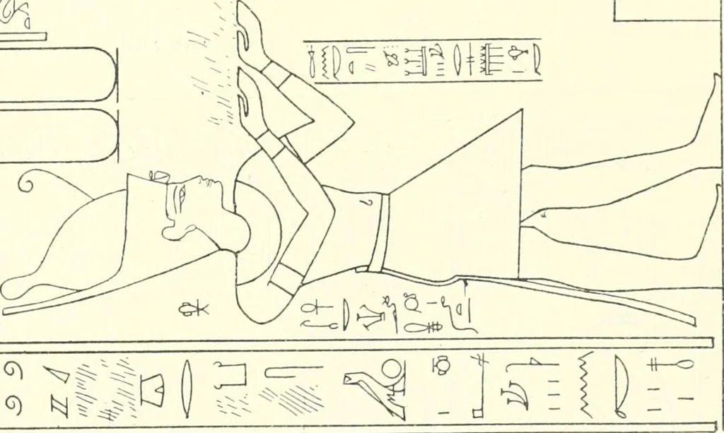 An illustration from Catalogue des monuments et inscriptions de l'Égypte antique / publié sous les auspices de S.A. Abbas II Helmi par la direction générale du Service des antiquités [de l'Égypte] ; par J. de Morgan, U. Bouriant, G. Legrain, G. Jéquier, A. Barsanti, 1894, leaf 50