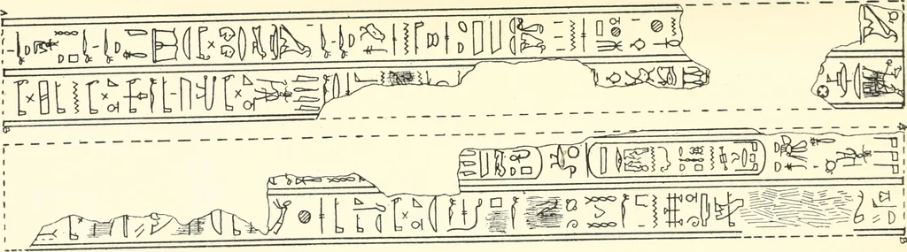 An illustration from Catalogue des monuments et inscriptions de l'Égypte antique / publié sous les auspices de S.A. Abbas II Helmi par la direction générale du Service des antiquités [de l'Égypte] ; par J. de Morgan, U. Bouriant, G. Legrain, G. Jéquier, A. Barsanti, 1894, leaf 52