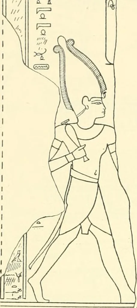 An illustration from Catalogue des monuments et inscriptions de l'Égypte antique / publié sous les auspices de S.A. Abbas II Helmi par la direction générale du Service des antiquités [de l'Égypte] ; par J. de Morgan, U. Bouriant, G. Legrain, G. Jéquier, A. Barsanti, 1894, leaf 61