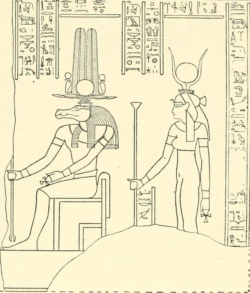 An illustration from Catalogue des monuments et inscriptions de l'Égypte antique / publié sous les auspices de S.A. Abbas II Helmi par la direction générale du Service des antiquités [de l'Égypte] ; par J. de Morgan, U. Bouriant, G. Legrain, G. Jéquier, A. Barsanti, 1894, leaf 61