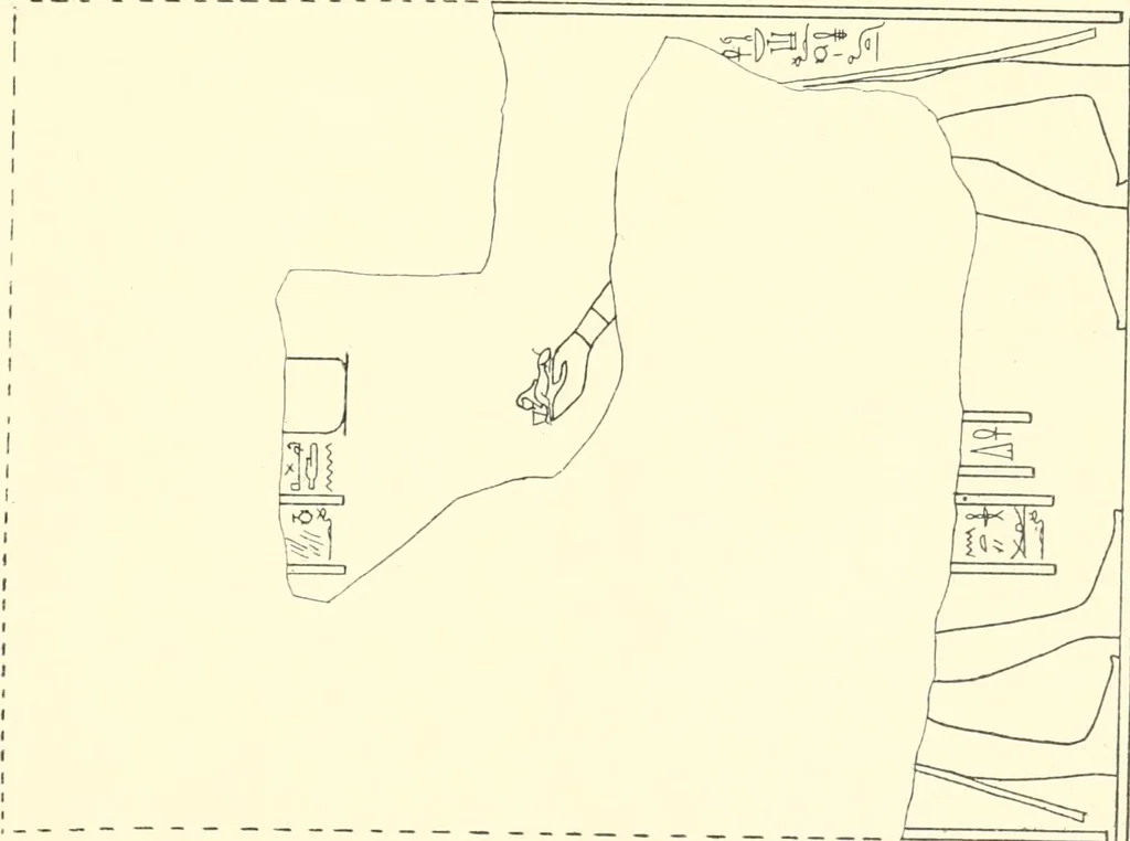 An illustration from Catalogue des monuments et inscriptions de l'Égypte antique / publié sous les auspices de S.A. Abbas II Helmi par la direction générale du Service des antiquités [de l'Égypte] ; par J. de Morgan, U. Bouriant, G. Legrain, G. Jéquier, A. Barsanti, 1894, leaf 66