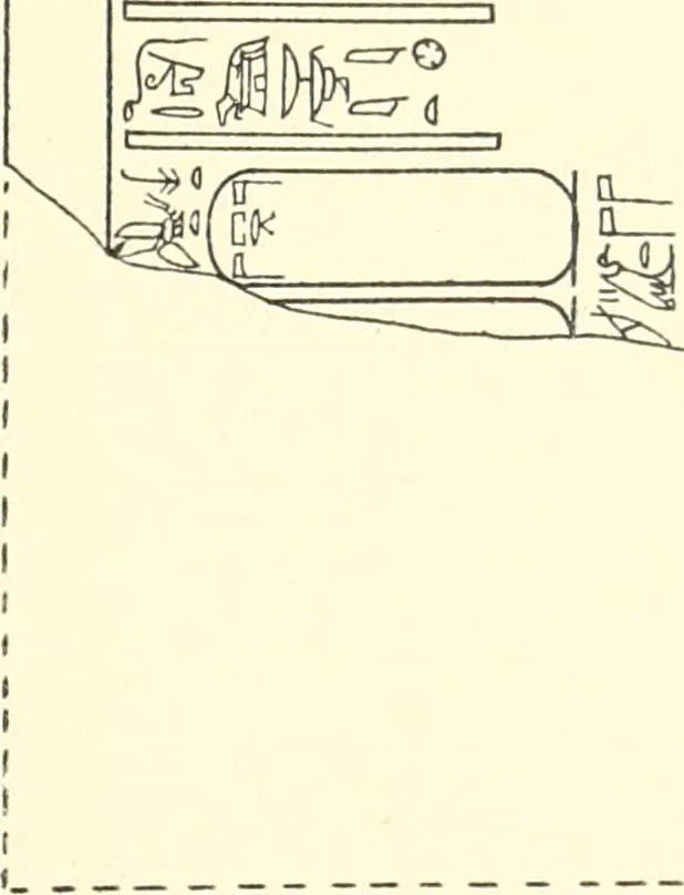 An illustration from Catalogue des monuments et inscriptions de l'Égypte antique / publié sous les auspices de S.A. Abbas II Helmi par la direction générale du Service des antiquités [de l'Égypte] ; par J. de Morgan, U. Bouriant, G. Legrain, G. Jéquier, A. Barsanti, 1894, leaf 70