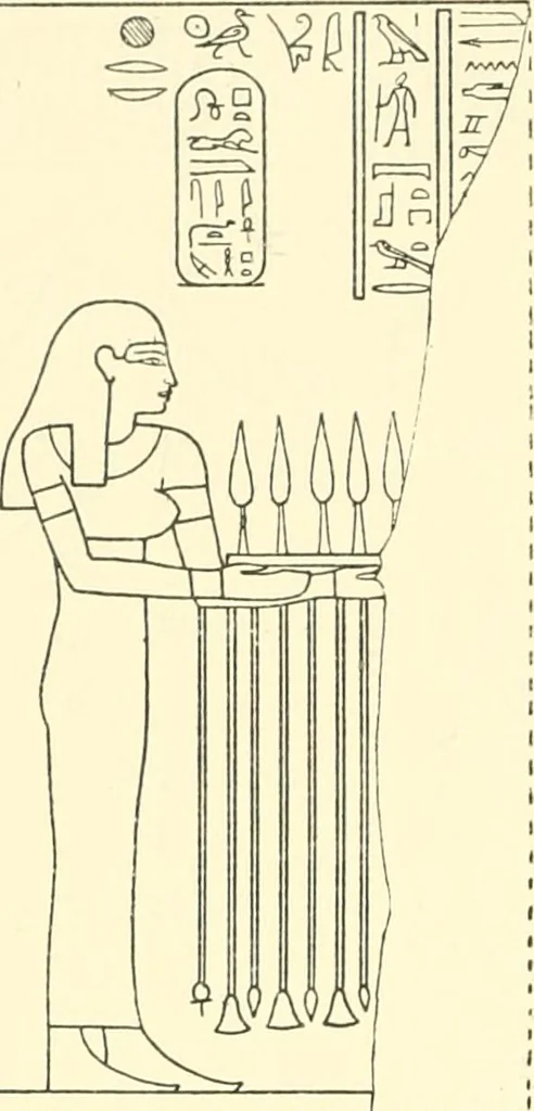 An illustration from Catalogue des monuments et inscriptions de l'Égypte antique / publié sous les auspices de S.A. Abbas II Helmi par la direction générale du Service des antiquités [de l'Égypte] ; par J. de Morgan, U. Bouriant, G. Legrain, G. Jéquier, A. Barsanti, 1894, leaf 79