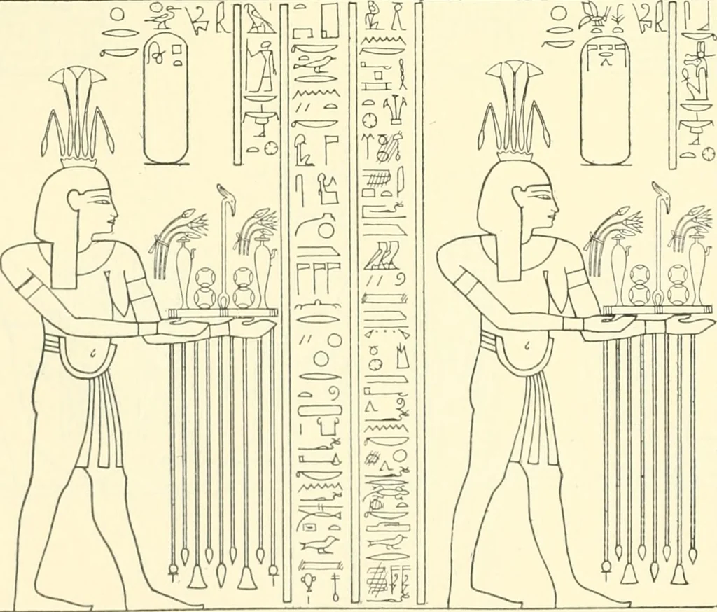 An illustration from Catalogue des monuments et inscriptions de l'Égypte antique / publié sous les auspices de S.A. Abbas II Helmi par la direction générale du Service des antiquités [de l'Égypte] ; par J. de Morgan, U. Bouriant, G. Legrain, G. Jéquier, A. Barsanti, 1894, leaf 87