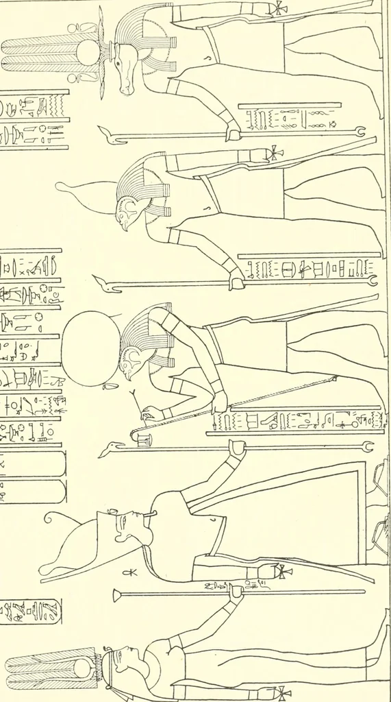 An illustration from Catalogue des monuments et inscriptions de l'Égypte antique / publié sous les auspices de S.A. Abbas II Helmi par la direction générale du Service des antiquités [de l'Égypte] ; par J. de Morgan, U. Bouriant, G. Legrain, G. Jéquier, A. Barsanti, 1894, leaf 88