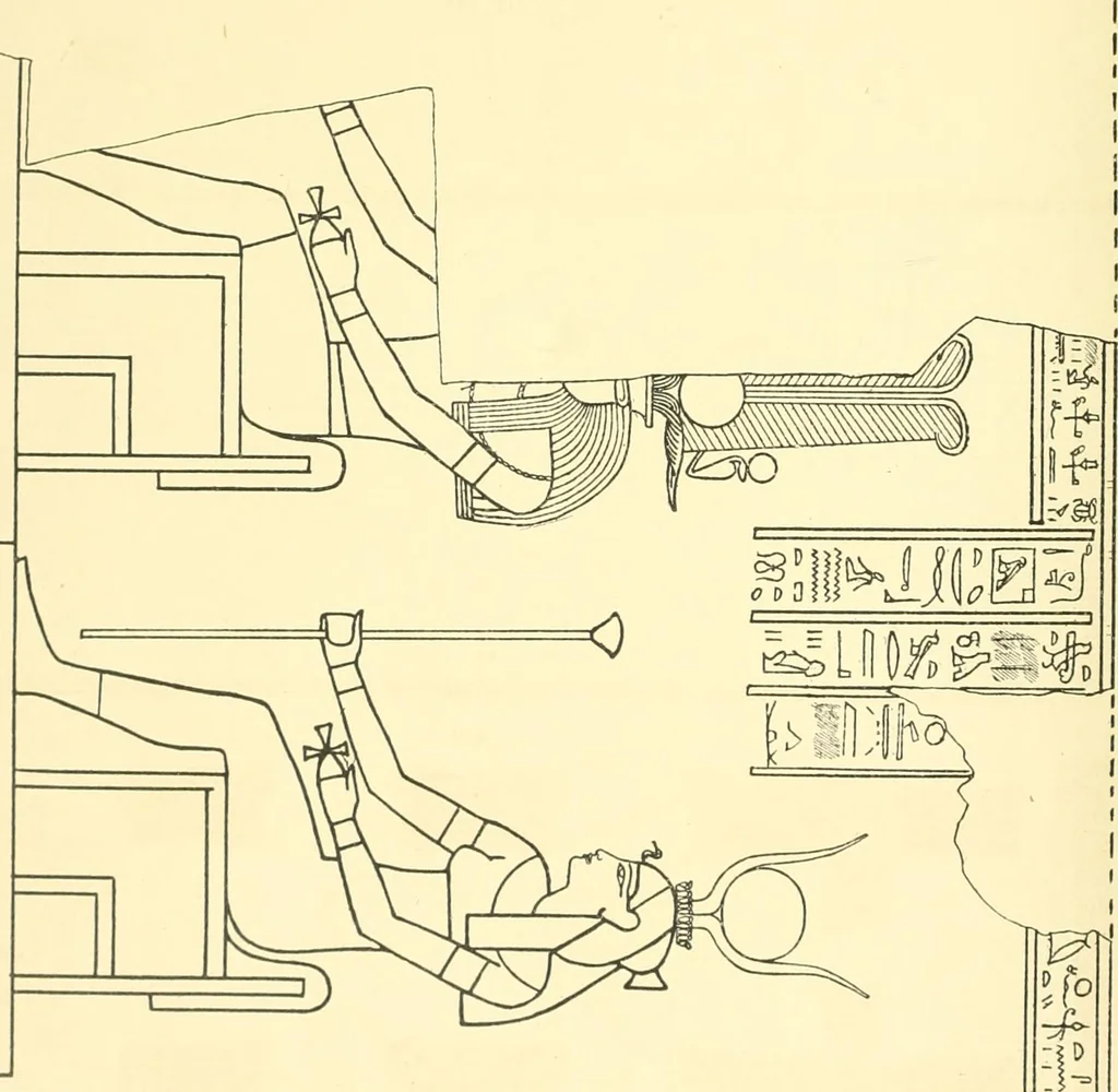 An illustration from Catalogue des monuments et inscriptions de l'Égypte antique / publié sous les auspices de S.A. Abbas II Helmi par la direction générale du Service des antiquités [de l'Égypte] ; par J. de Morgan, U. Bouriant, G. Legrain, G. Jéquier, A. Barsanti, 1894, leaf 9