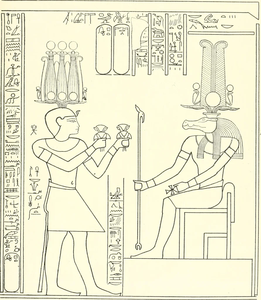 An illustration from Catalogue des monuments et inscriptions de l'Égypte antique / publié sous les auspices de S.A. Abbas II Helmi par la direction générale du Service des antiquités [de l'Égypte] ; par J. de Morgan, U. Bouriant, G. Legrain, G. Jéquier, A. Barsanti, 1894, leaf 90