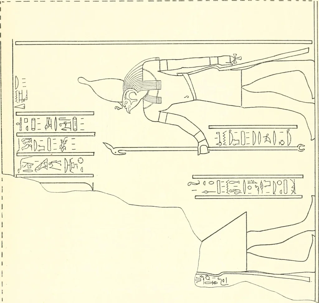 An illustration from Catalogue des monuments et inscriptions de l'Égypte antique / publié sous les auspices de S.A. Abbas II Helmi par la direction générale du Service des antiquités [de l'Égypte] ; par J. de Morgan, U. Bouriant, G. Legrain, G. Jéquier, A. Barsanti, 1894, leaf 94