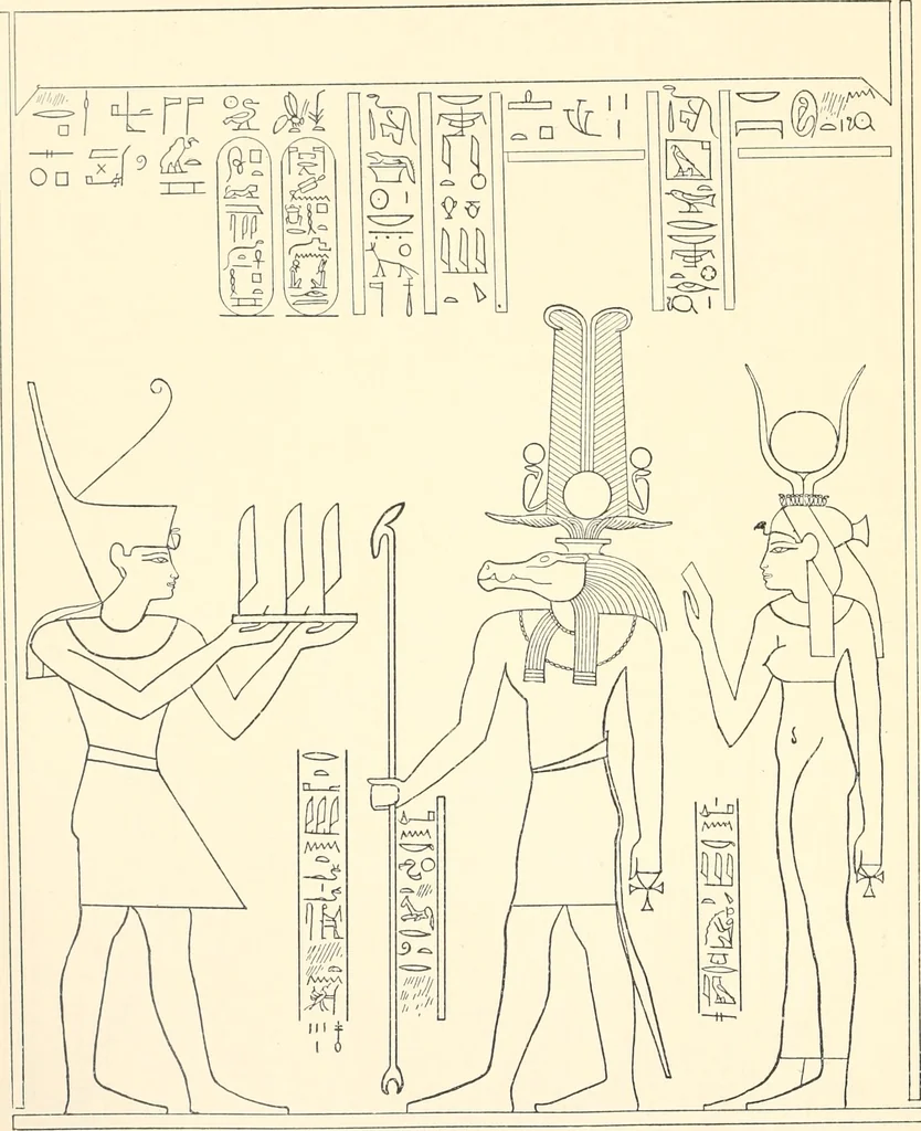 An illustration from Catalogue des monuments et inscriptions de l'Égypte antique / publié sous les auspices de S.A. Abbas II Helmi par la direction générale du Service des antiquités [de l'Égypte] ; par J. de Morgan, U. Bouriant, G. Legrain, G. Jéquier, A. Barsanti, 1894, leaf 109