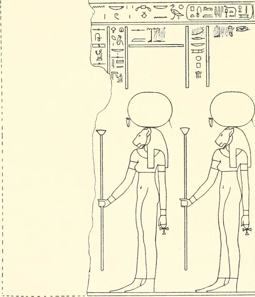 An illustration from Catalogue des monuments et inscriptions de l'Égypte antique / publié sous les auspices de S.A. Abbas II Helmi par la direction générale du Service des antiquités [de l'Égypte] ; par J. de Morgan, U. Bouriant, G. Legrain, G. Jéquier, A. Barsanti, 1894, leaf 117
