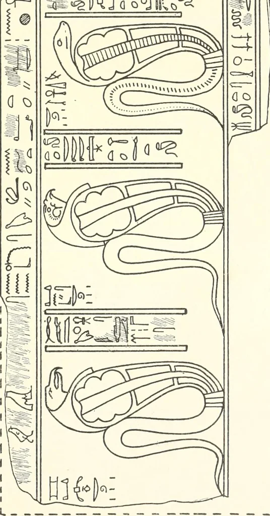 An illustration from Catalogue des monuments et inscriptions de l'Égypte antique / publié sous les auspices de S.A. Abbas II Helmi par la direction générale du Service des antiquités [de l'Égypte] ; par J. de Morgan, U. Bouriant, G. Legrain, G. Jéquier, A. Barsanti, 1894, leaf 118