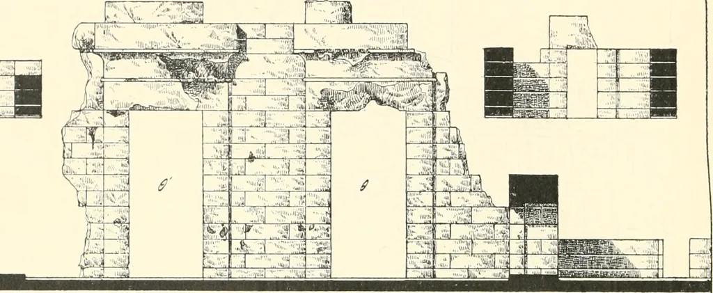 An illustration from Catalogue des monuments et inscriptions de l'Égypte antique / publié sous les auspices de S.A. Abbas II Helmi par la direction générale du Service des antiquités [de l'Égypte] ; par J. de Morgan, U. Bouriant, G. Legrain, G. Jéquier, A. Barsanti, 1894, leaf 119