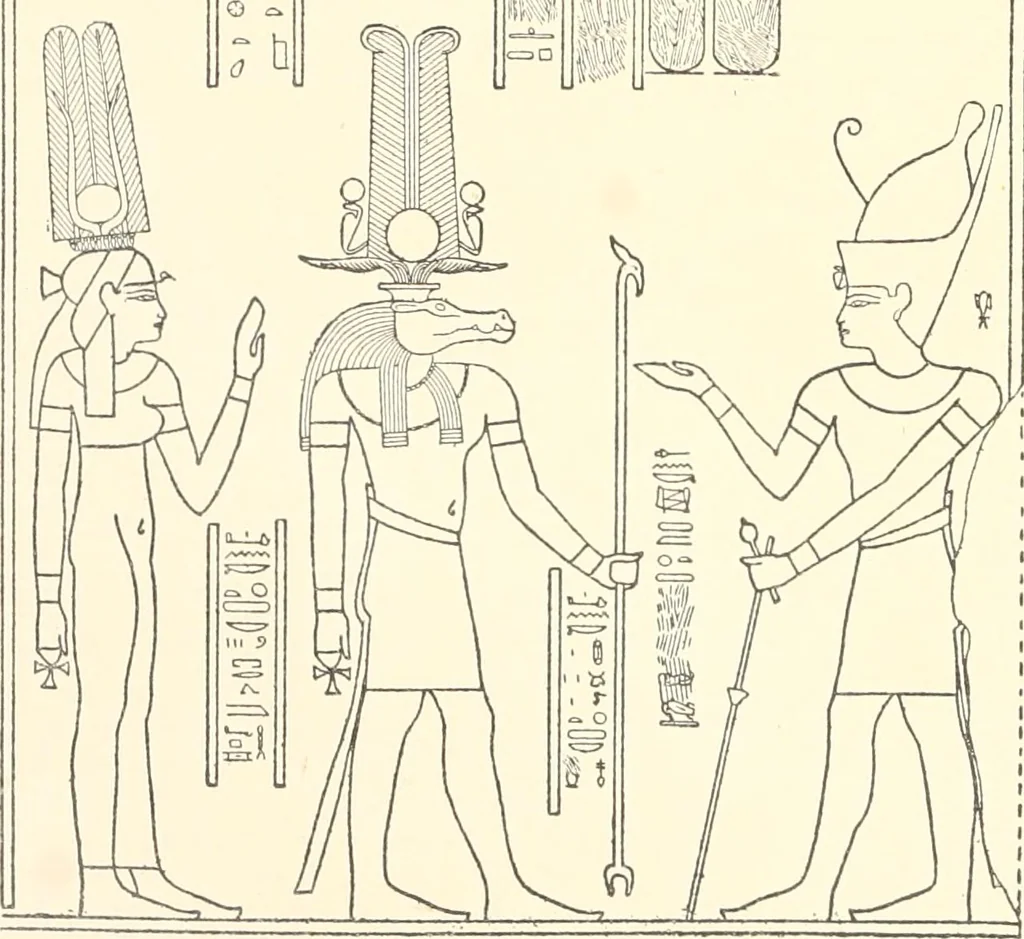 An illustration from Catalogue des monuments et inscriptions de l'Égypte antique / publié sous les auspices de S.A. Abbas II Helmi par la direction générale du Service des antiquités [de l'Égypte] ; par J. de Morgan, U. Bouriant, G. Legrain, G. Jéquier, A. Barsanti, 1894, leaf 12